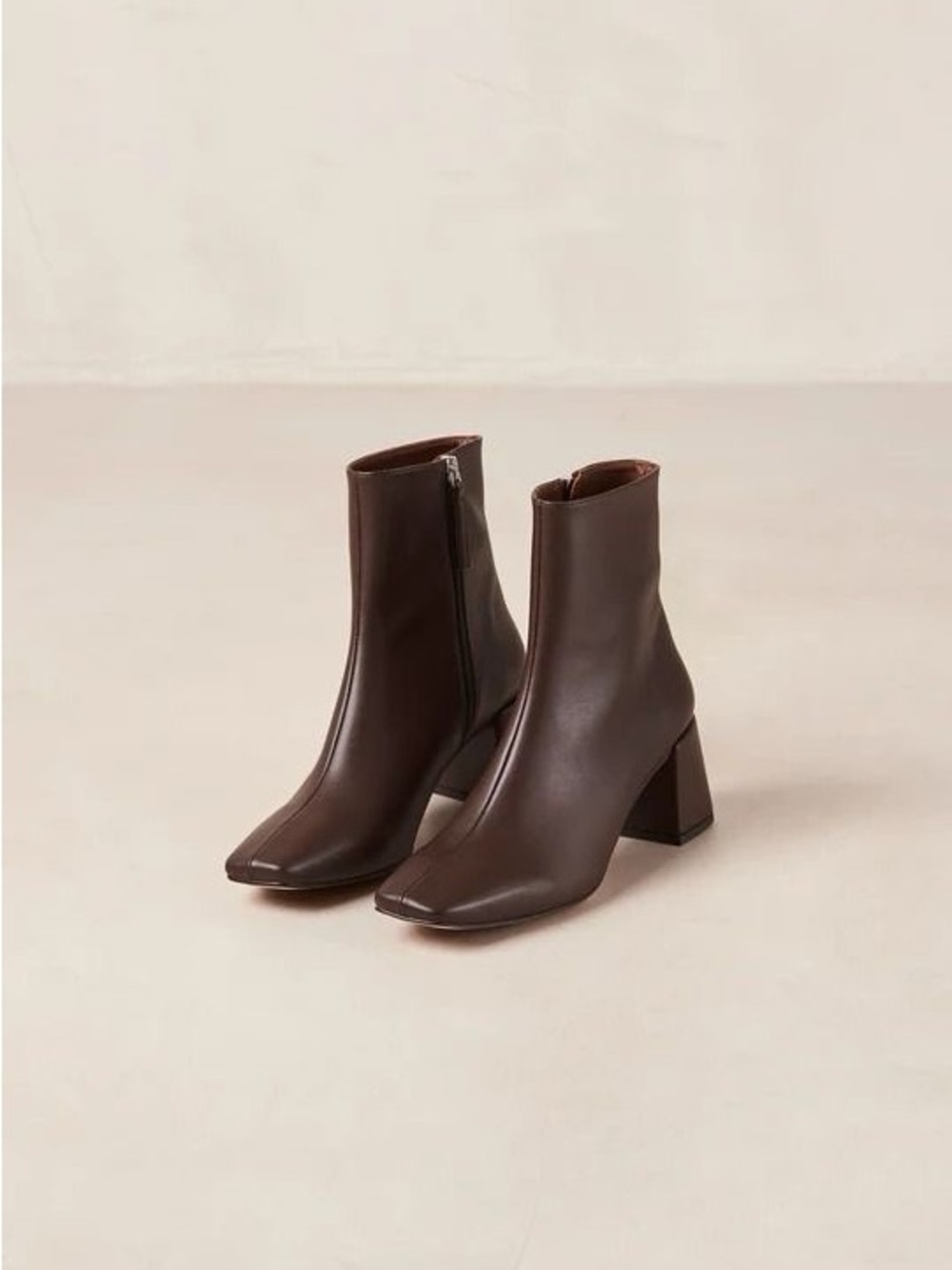 ALOHAS SVEGAN Brown Ankle Boots with Block Heels